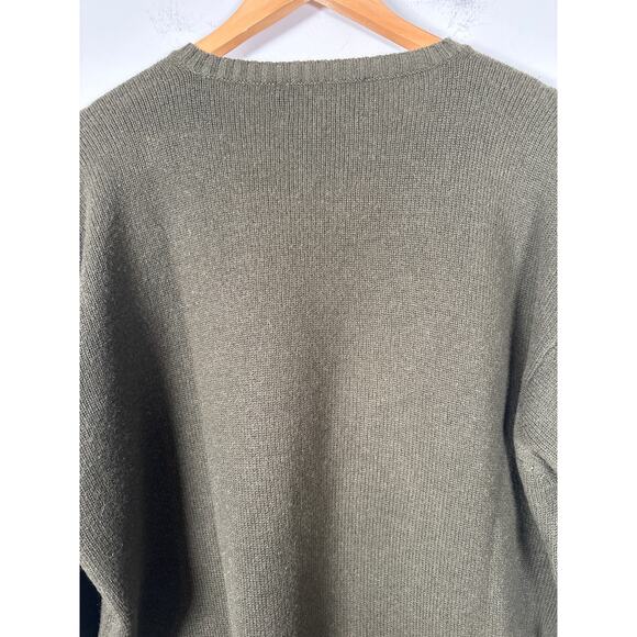 Polo Ralph Lauren 100% Cashmere Sweater Green Size XL V Neck Long Sleeve Luxe - Picture 7 of 9